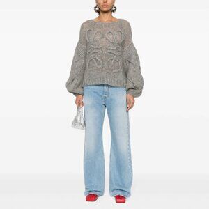 Loewe  anagram relaxed-fit mohair-blend jumper - soft gray